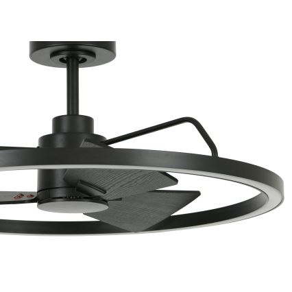 Lucci Air 516124 - LED Stmívatelný stropní ventilátor CESSNA LED/36W/230V 3000/4000/5000K černá + dálkové ovládání