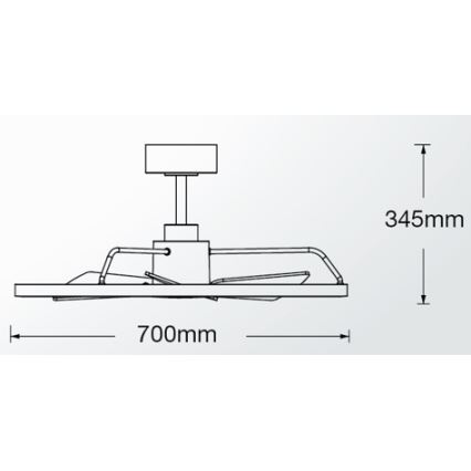 Lucci Air 516124 - LED Stmívatelný stropní ventilátor CESSNA LED/36W/230V 3000/4000/5000K černá + dálkové ovládání