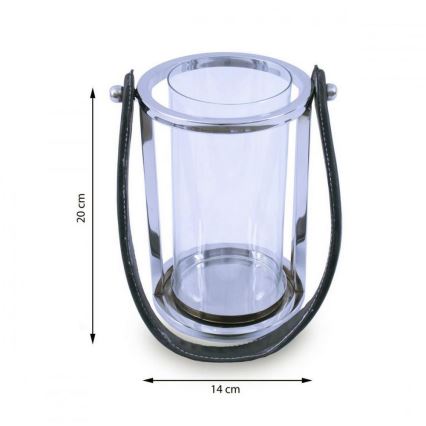 Lucerna FRAGIL 20 cm lesklý chrom/černá