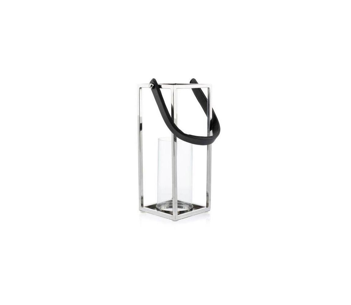  HowHomely Lucerna LAMPION 36 cm chrom/černá DD0068