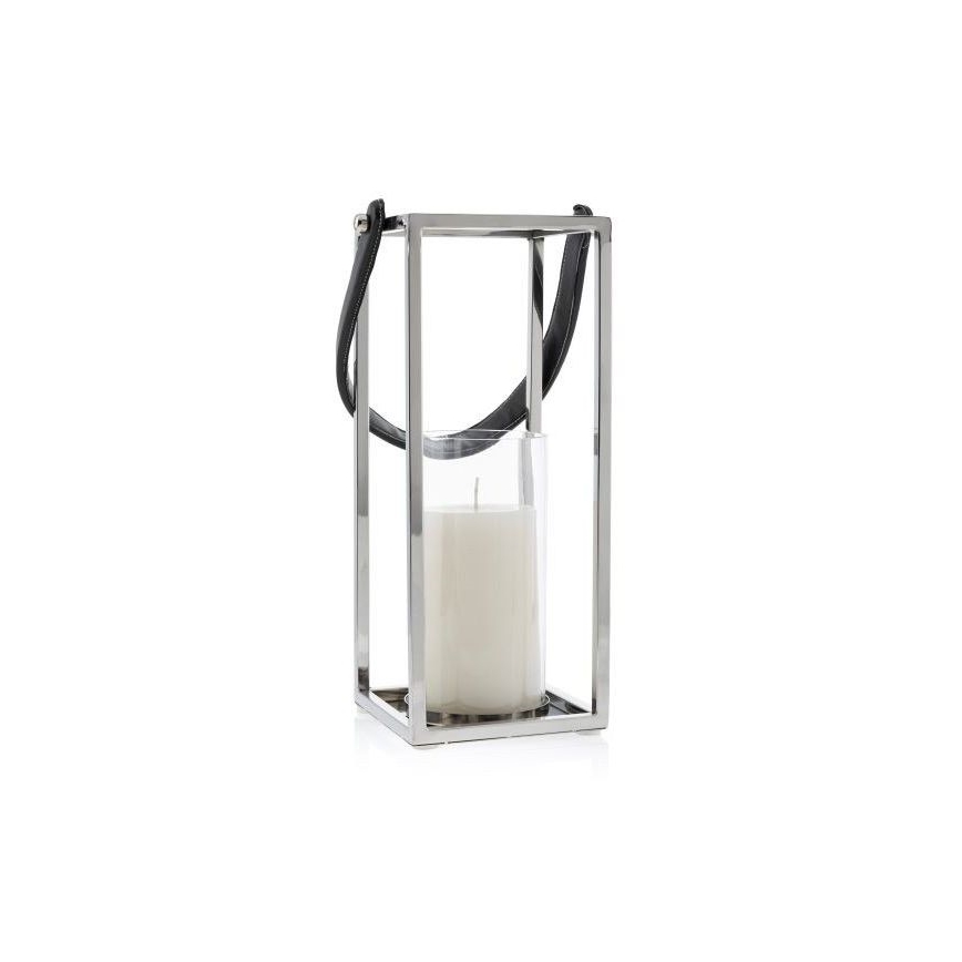 Lucerna LAMPION 36 cm lesklý chrom/černá