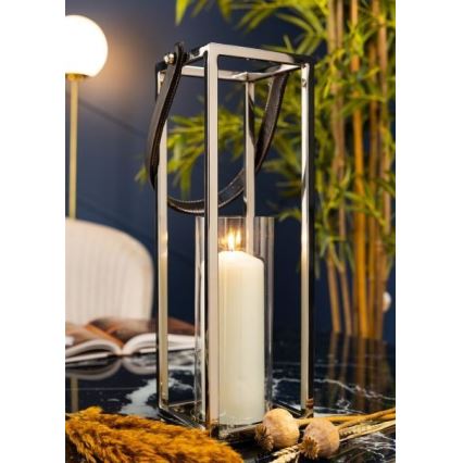Lucerna LAMPION 46 cm lesklý chrom/černá