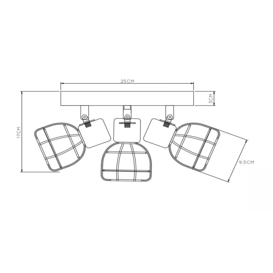 Lucide 00929/13/30 - Bodové svítidlo FILOX 3xE14/40W/230V
