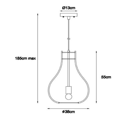 Lucide 01400/38/72 - Závěsné svítidlo BODO 1xE27/60W/230V