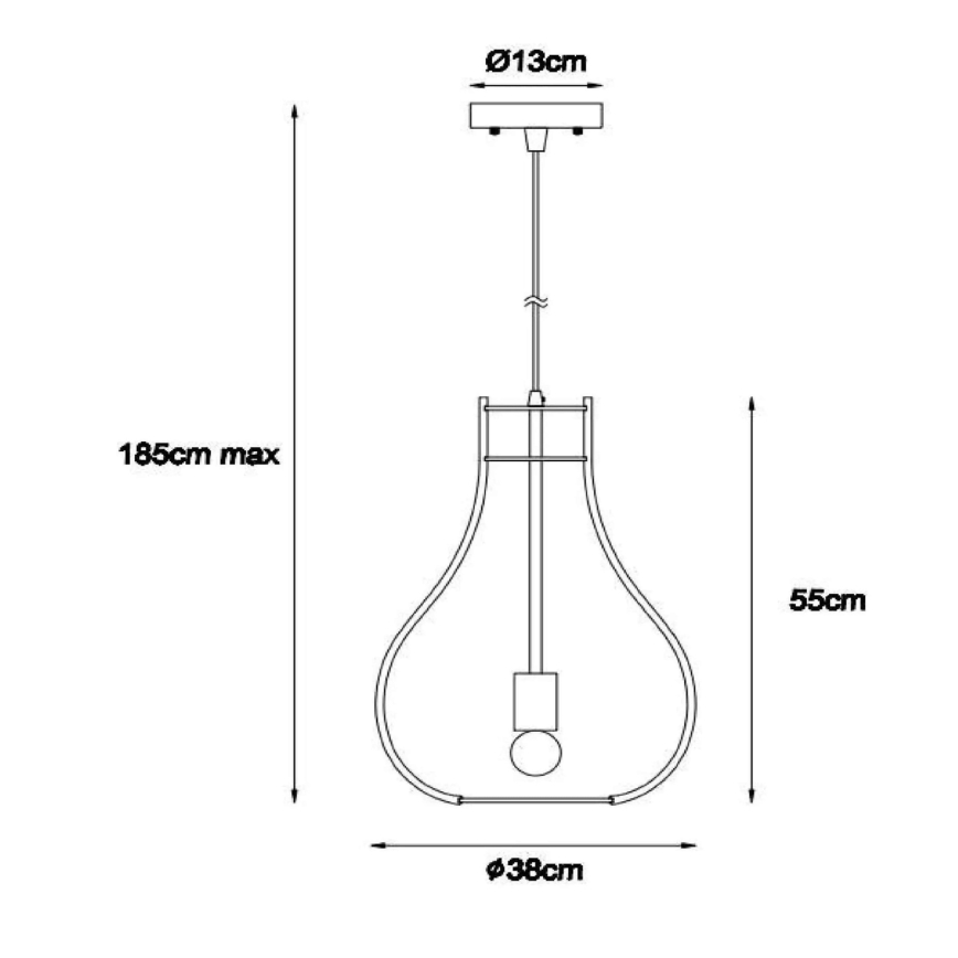 Lucide 01400/38/72 - Závěsné svítidlo BODO 1xE27/60W/230V