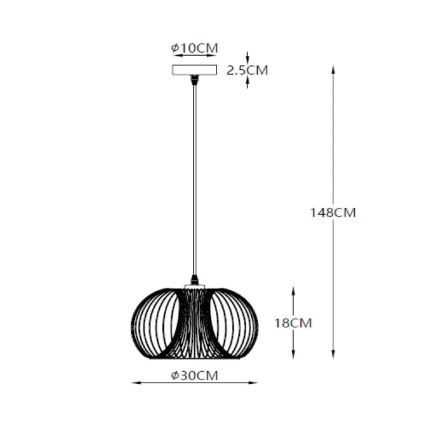 Lucide 02400/30/17 - Závěsné svítidlo VINTI 1xE27/60W/230V měď