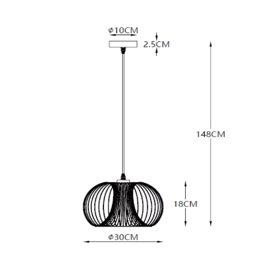 Lucide 02400/30/17 - Závěsné svítidlo VINTI 1xE27/60W/230V měď