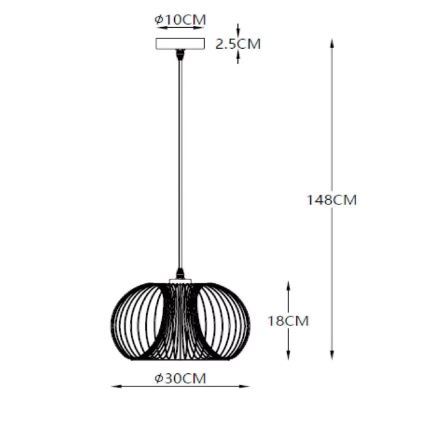 Lucide 02400/30/30 - Závěsné svítidlo VINTI 1xE27/60W/230V