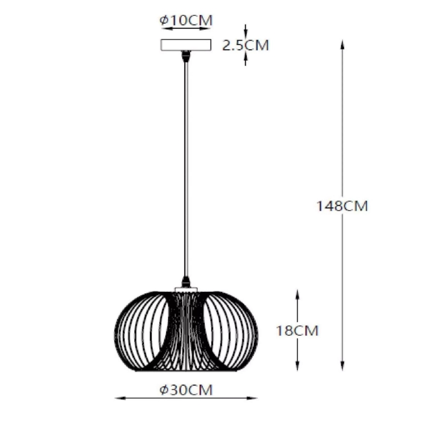 Lucide 02400/30/30 - Závěsné svítidlo VINTI 1xE27/60W/230V
