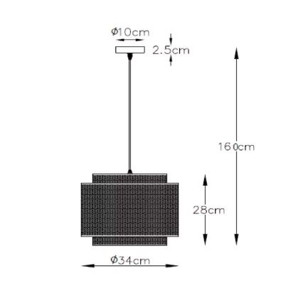 Lucide 02404/01/30 - Lustr na lanku ORRIN 1xE27/60W/230V