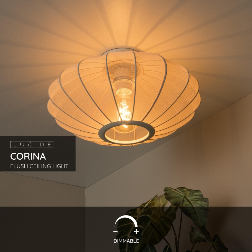 Lucide 03147/40/38 - Stropní svítidlo CORINA 1xE27/40W/230V pr. 40 cm krémová