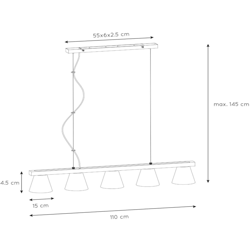 Lucide 03413/05/41 - Závěsné svítidlo POSSIO 5xE14/40W/230V