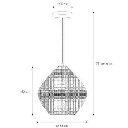 Lucide 03423/38/30 - Lustr na lanku SAAR 1xE27/60W/230V