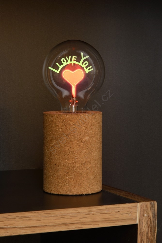 Lucide 03517/03/43 LED Stolní lampa CORKY I LOVE YOU 1xE27/3W/230V