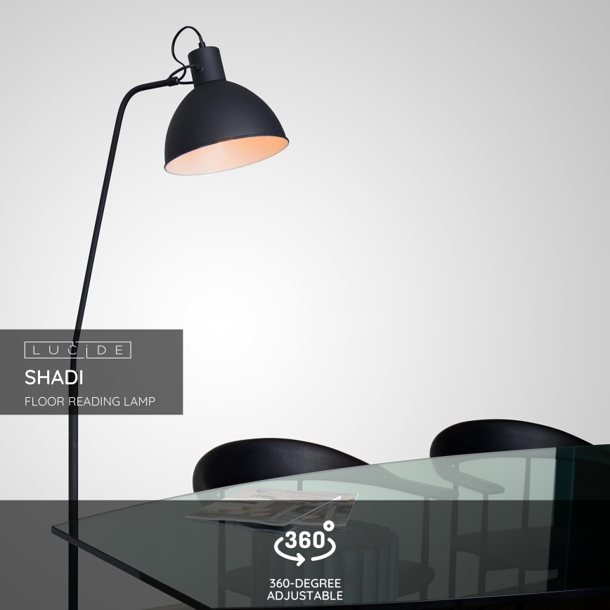 Lucide 03717/01/30 - Stojací lampa SHADI 1xE27/60W/230V černá