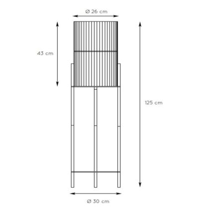 Lucide 03740/01/72 - Stojací lampa JANTINE 1xE27/40W/230V