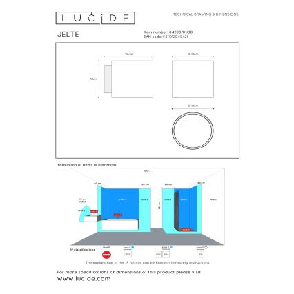 Lucide 04203/01/30 - Koupelnové nástěnné svítidlo JELTE 1xG9/33W/230V IP44