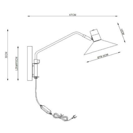 Lucide 05228/01/30 - Stmívatelná nástěnná lampa PEPIJN 1xE14/40W/230V