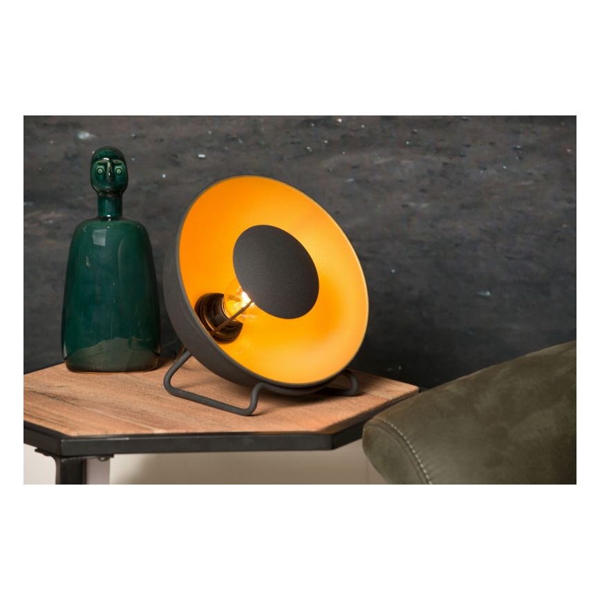 Lucide 05530/20/30 - Stolní lampa ALVARO 1xE14/25W/230V pr. 20 cm černá/zlatá