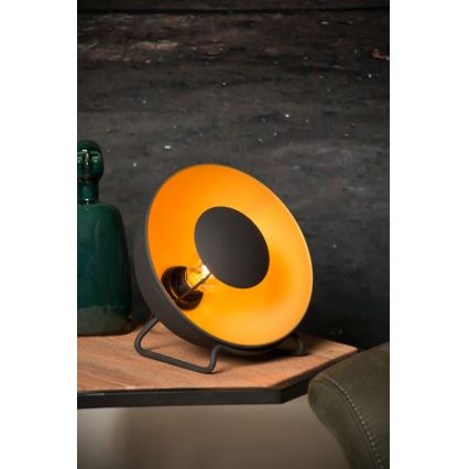 Lucide 05530/20/30 - Stolní lampa ALVARO 1xE14/25W/230V pr. 20 cm černá/zlatá