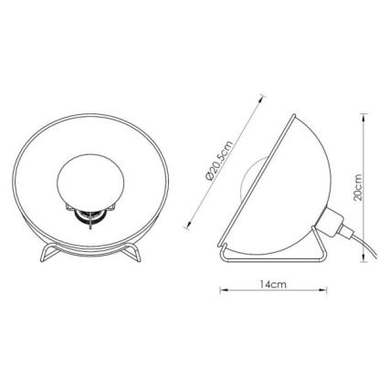 Lucide 05530/20/30 - Stolní lampa ALVARO 1xE14/25W/230V pr. 20 cm černá/zlatá