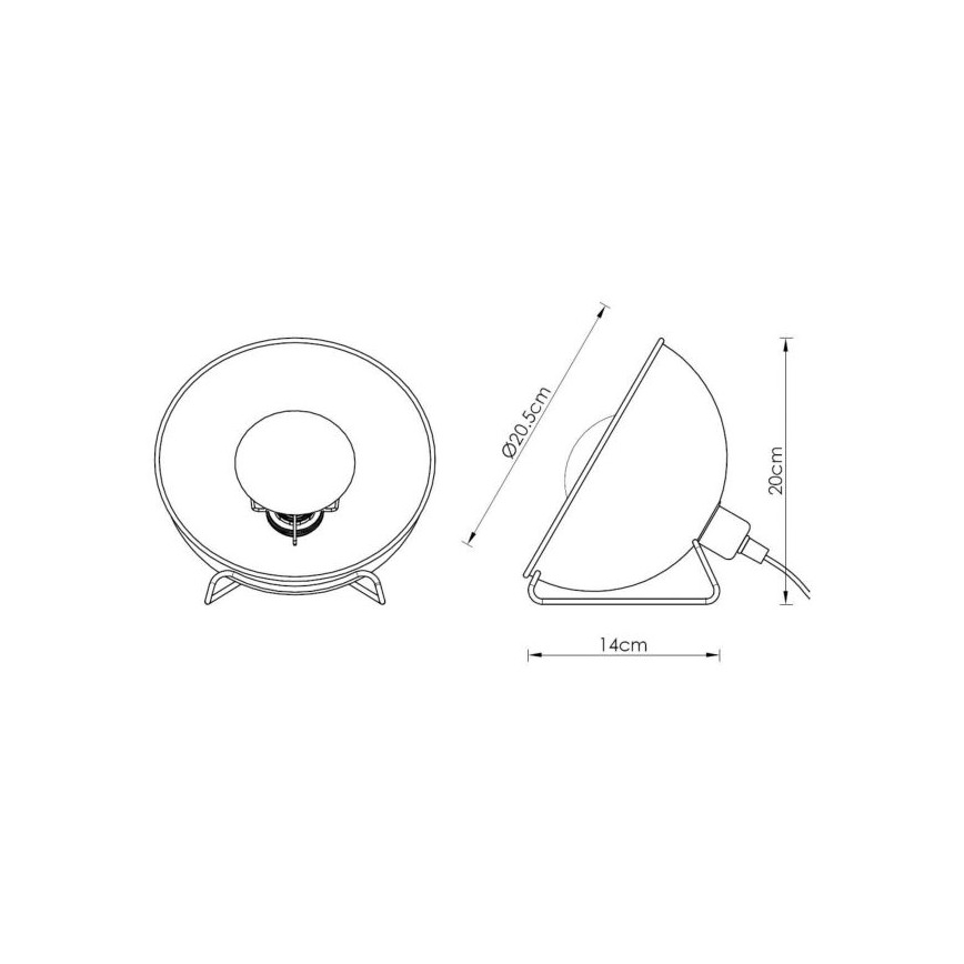 Lucide 05530/20/30 - Stolní lampa ALVARO 1xE14/25W/230V pr. 20 cm černá/zlatá