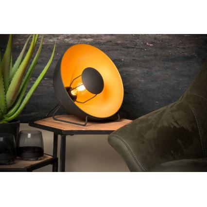 Lucide 05530/31/30 - Stolní lampa ALVARO 1xE27/40W/230V pr. 31 cm černá/zlatá