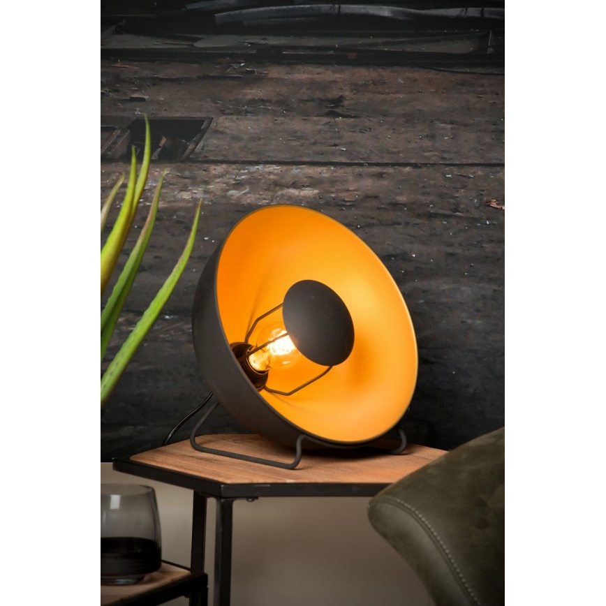 Lucide 05530/31/30 - Stolní lampa ALVARO 1xE27/40W/230V pr. 31 cm černá/zlatá