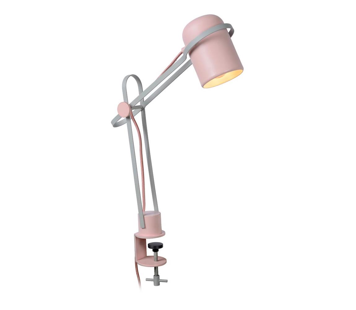 Lucide Lucide 05535/01/66 - Dětská stolní lampa s klipem BASTIN 1xE14/25W/230V růžová LC3150
