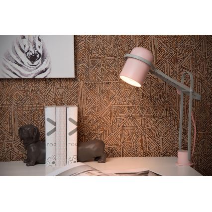 Lucide 05535/01/66 - Dětská stolní lampa s klipem BASTIN 1xE14/25W/230V růžová