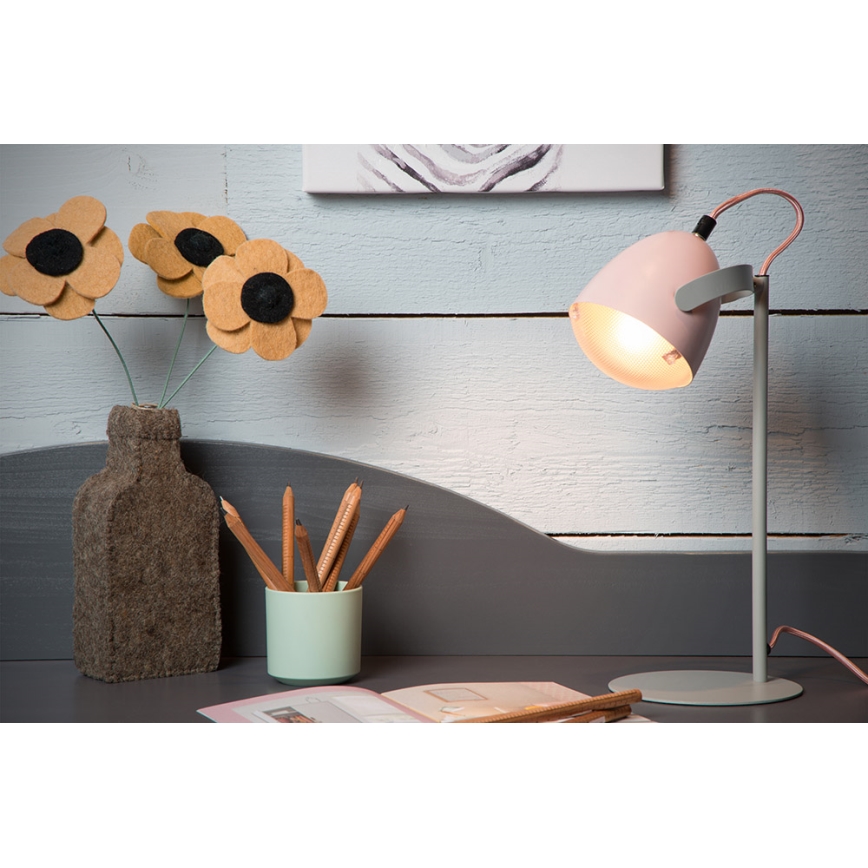 Lucide 05537/01/66 - Dětská stolní lampa DYLAN 1xE14/25W/230V růžová