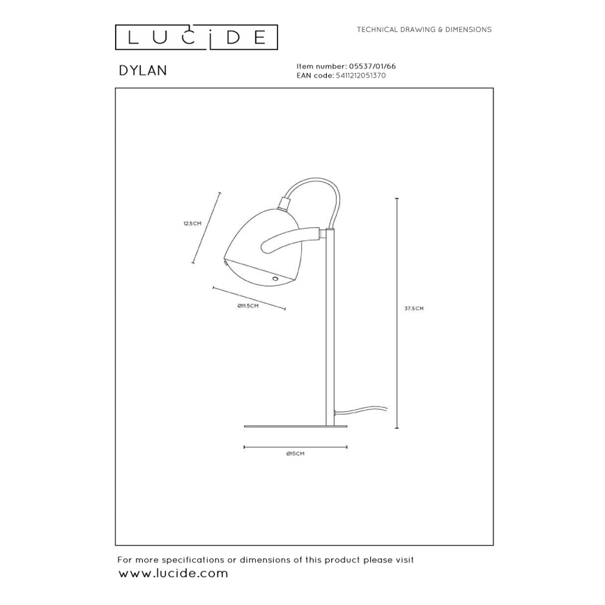 Lucide 05537/01/66 - Dětská stolní lampa DYLAN 1xE14/25W/230V růžová