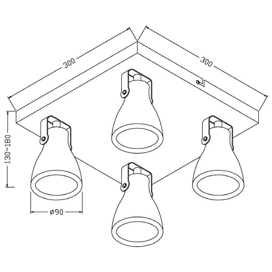Lucide 05910/19/30 - LED Stmívatelné bodové svítidlo CONCRI 4xGU10/5W/230V