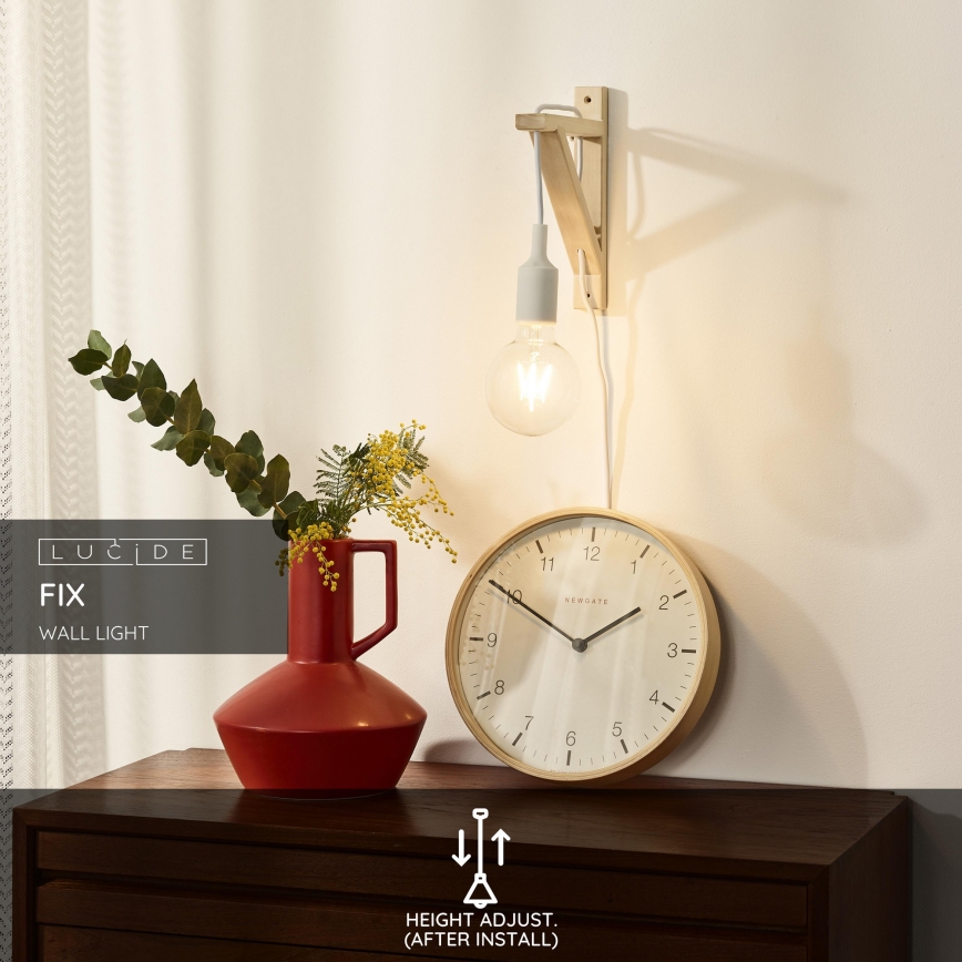 Lucide 08208/01/31 - Nástěnné svítidlo FIX WALL 1xE27/60W/230V bílá