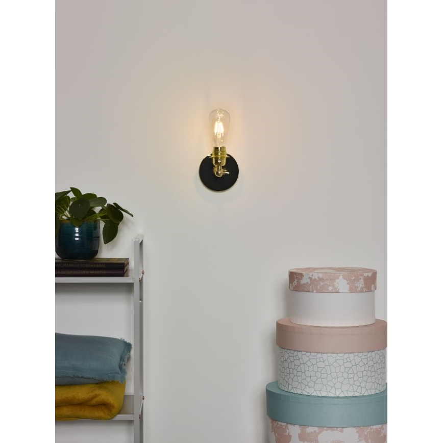 Lucide 08223/01/01 - LED nástěnné svítidlo RETRO 1xE27/5W/230V mosaz