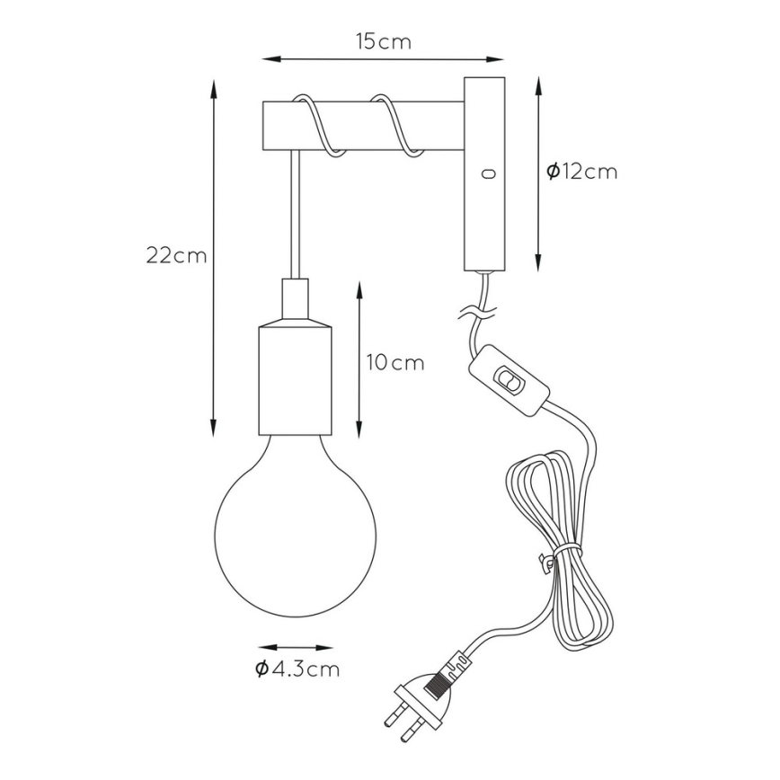 Lucide 08227/01/66 - Nástěnné svítidlo PAULIEN 1xE27/60W/230V
