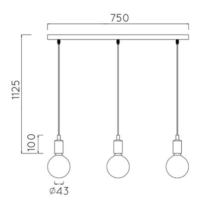 Lucide 08408/03/30 - Lustr na lanku FIX MULTIPLE 3xE27/60W/230V