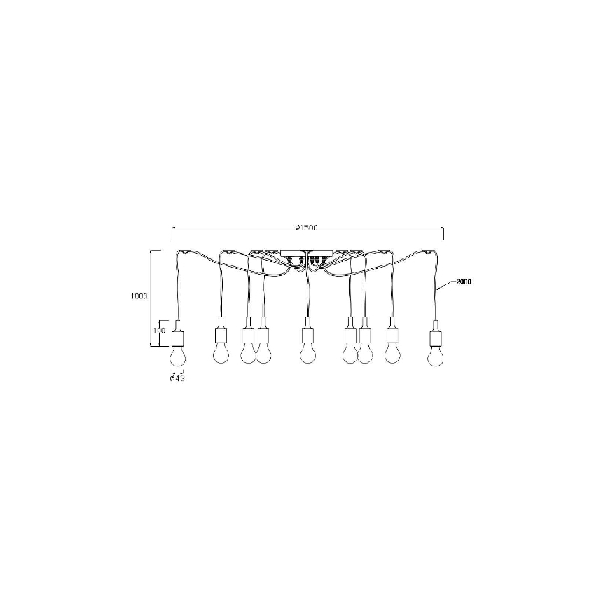 Lucide 08408/10/30 - Závěsné svítidlo FIX MULTIPLE 10xE27/60W/230V