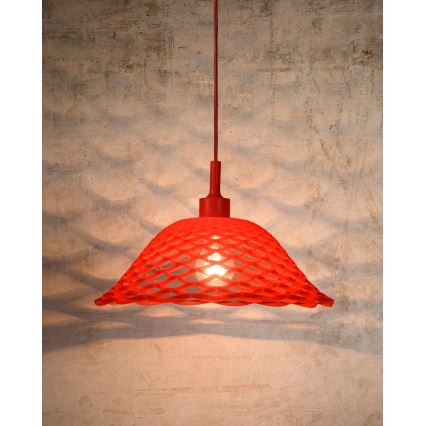 Lucide 08409/37/32 - Závěsné svítidlo CORTI 1xE27/60W/230V červené