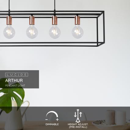 Lucide 08424/05/30 - Závěsné svítidlo ARTHUR 5xE27/60W/230V