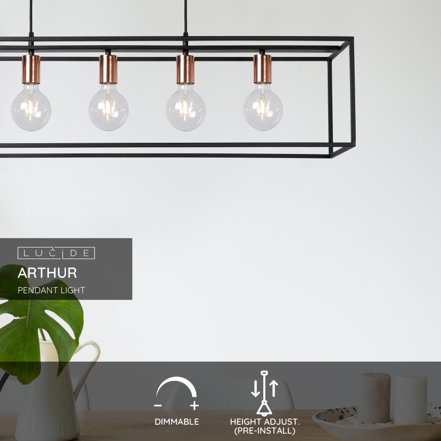 Lucide 08424/05/30 - Závěsné svítidlo ARTHUR 5xE27/60W/230V