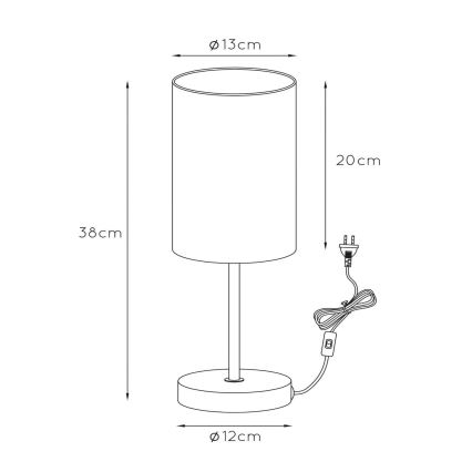 Lucide 08500/81/31 - Stolní lampa MODA 1xE27/60W/230V bílá