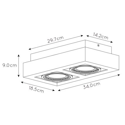 Lucide 09120/24/30 - LED Stmívatelné bodové svítidlo ZEFIX 2xGU10/12W/230V černá