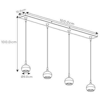 Lucide 09434/04/31 - Lustr na lanku FAVORI 4xGU10/5W/230V bílá