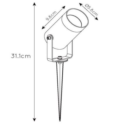 Lucide 09832/01/30 - Venkovní bodové svítidlo TAYLOR 1xGU10/50W/230V IP65