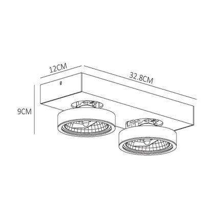 Lucide 09920/20/31 - LED Stmívatelné bodové svítidlo NENAD AR111 2xG53/10W/230V