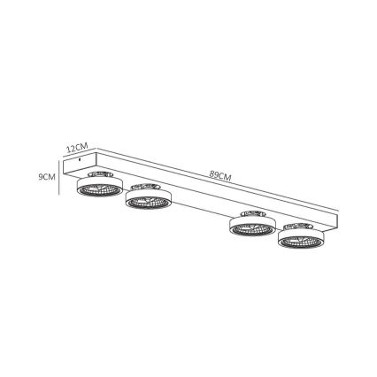 Lucide 09920/40/31 - LED Stmívatelné bodové svítidlo NENAD AR111 4xG53/10W/230V