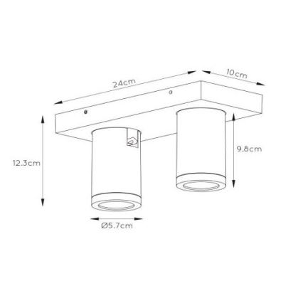 Lucide 09930/10/30 - LED Stmívatelné bodové svítidlo TAYLOR 2xGU10/5W/230V IP44