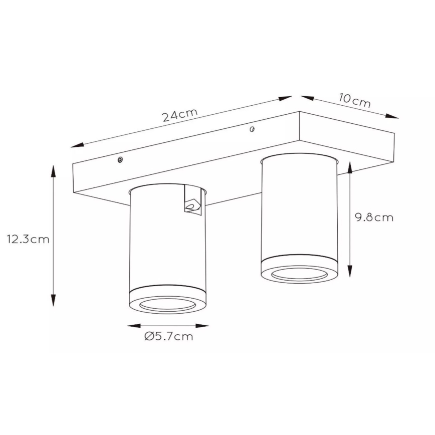 Lucide 09930/10/31 - LED Stmívatelné koupelnové bodové svítidlo TAYLOR 2xGU10/5W/230V IP44
