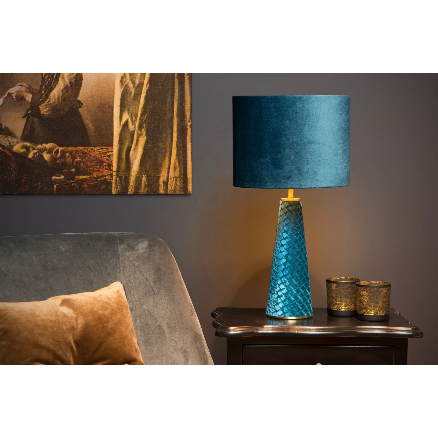 Lucide 10501/81/37 - Stolní lampa EXTRAVAGANZA VELVET 1xE27/60W/230V modrá